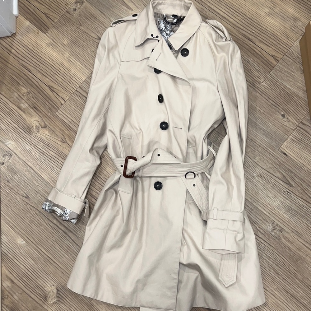 Men's Kensington Double-Breasted Long Trench Coat size 54🔥Burberry like NEW